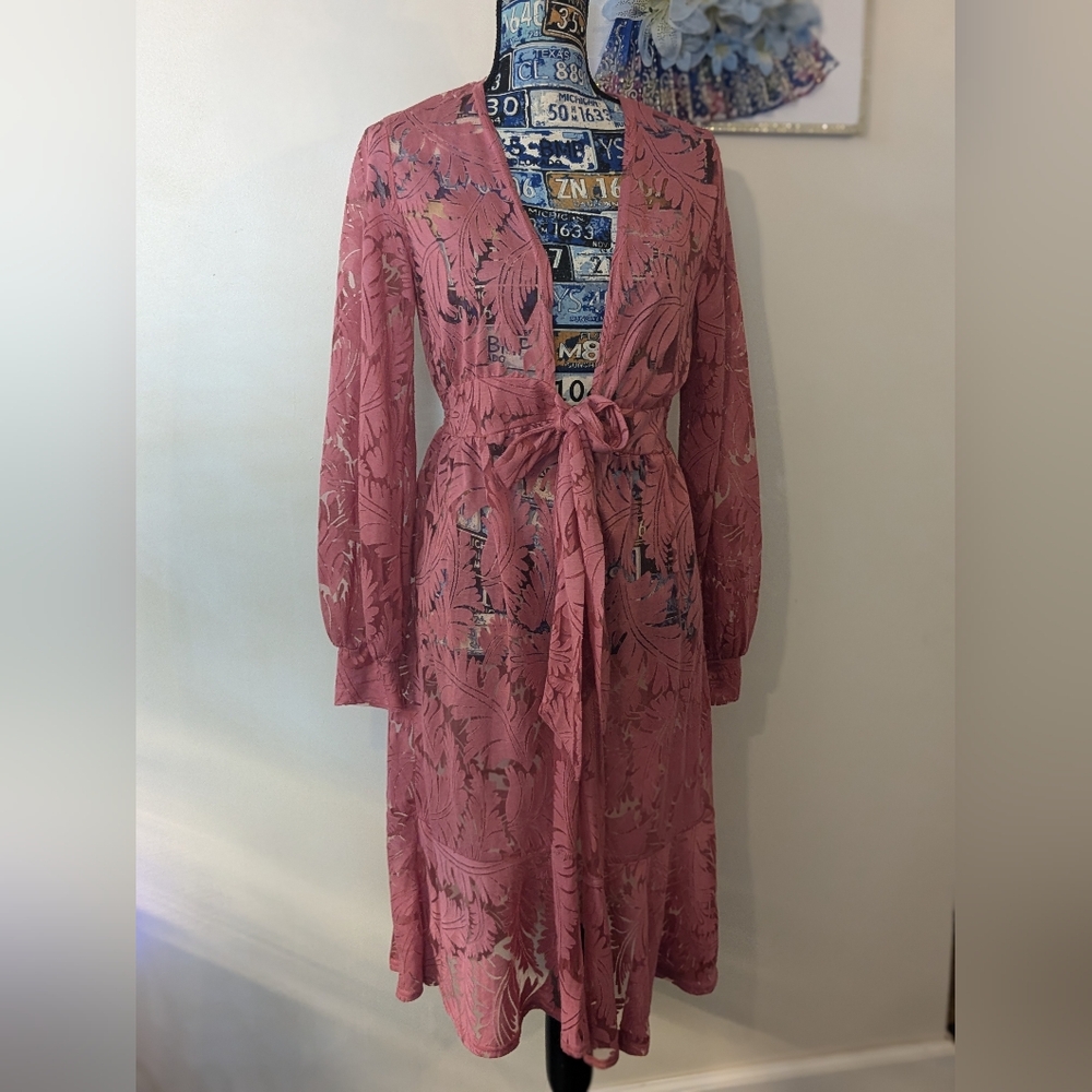Ember Sheer Floral Beach Swimsuit Cover Up